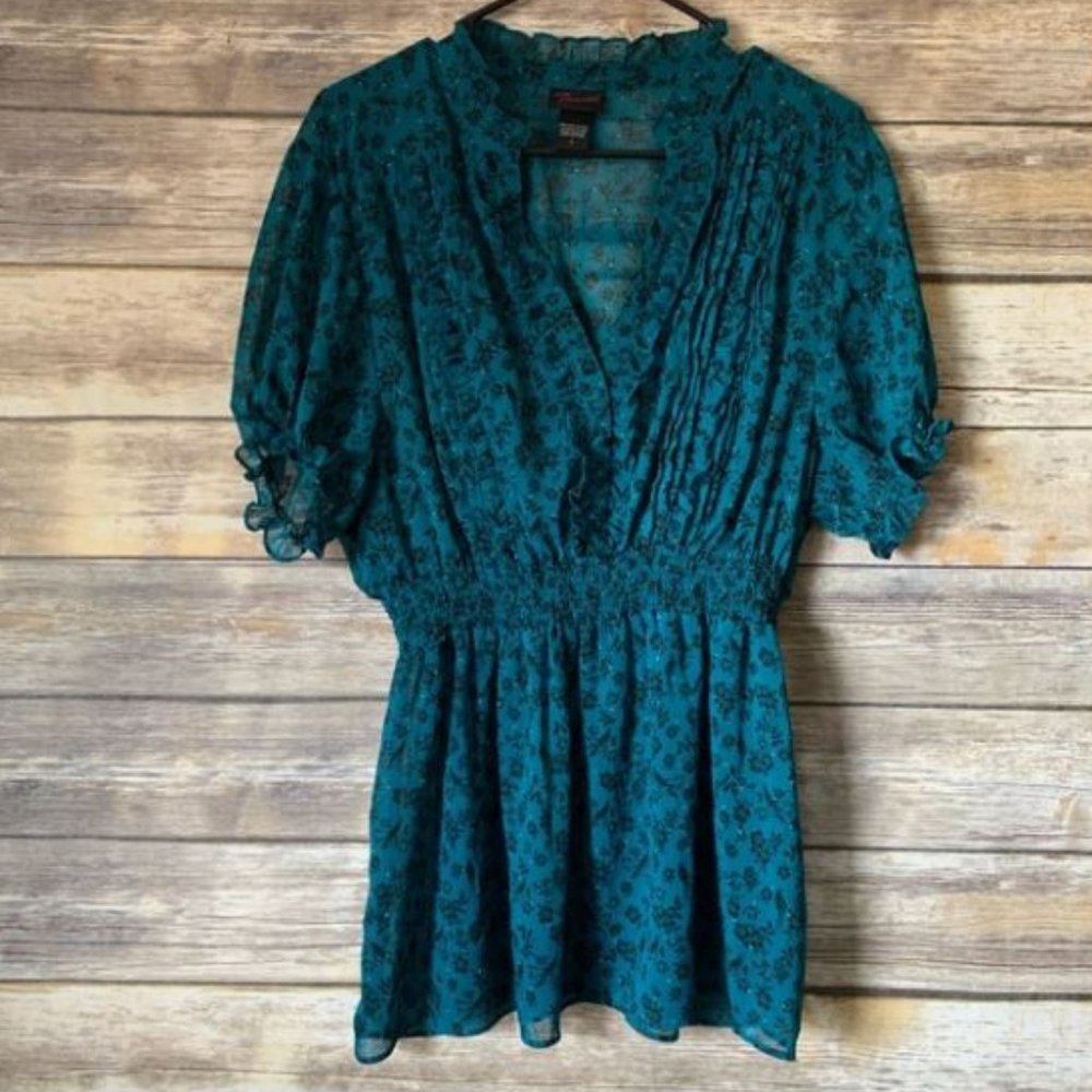 Torrid Floral Ruffle Chiffon Blouse